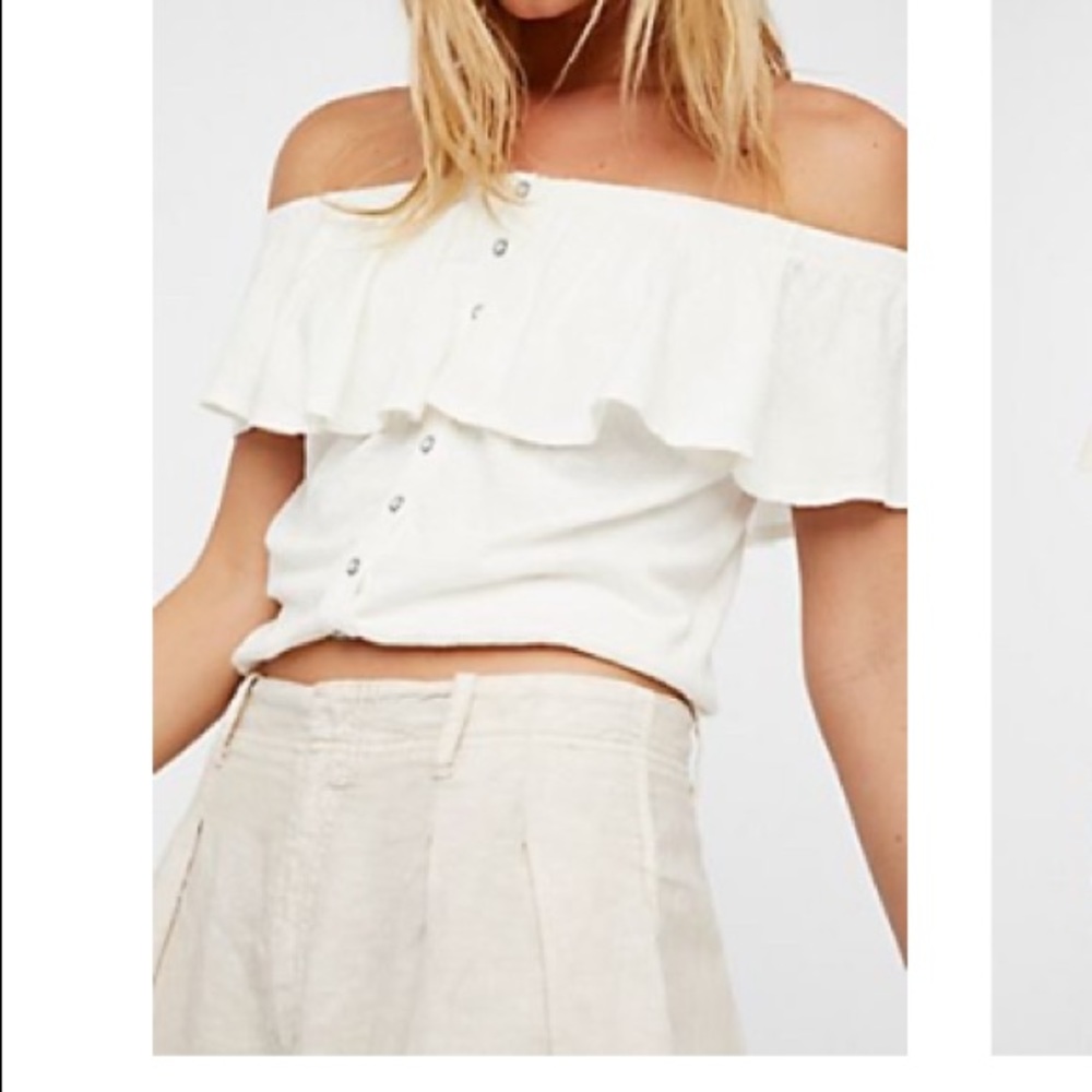 Free people white off the shoulder tee